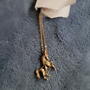 Unicorn gold covered necklace